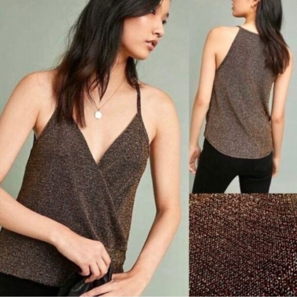 Anthropologie ERI + ALI Encore Shine Top Sparkle Size M